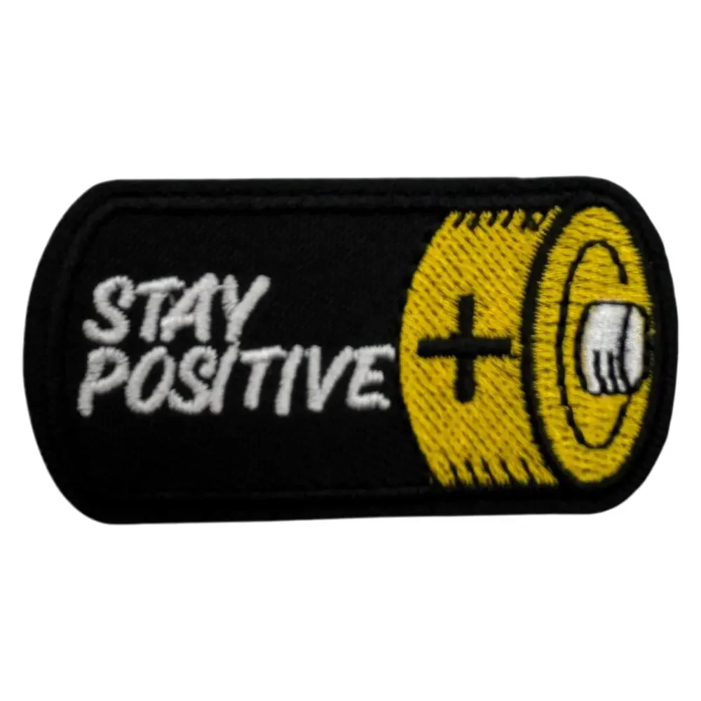 Stay Positive Battery Iron On Patch